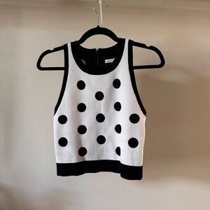 Alice + Olivia Black and White Polka Dot Tank Top